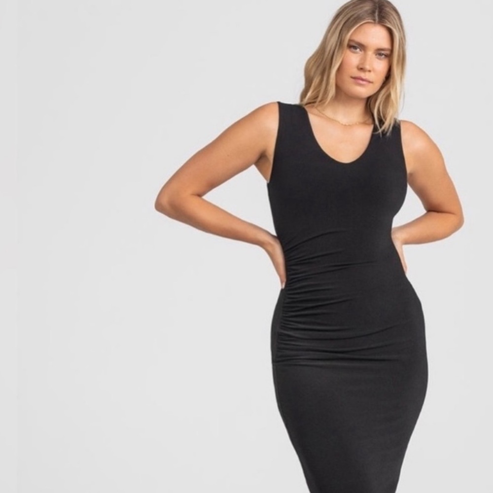 Honeylove NWT Large Black InnerPower Sleeveless Midi Dress